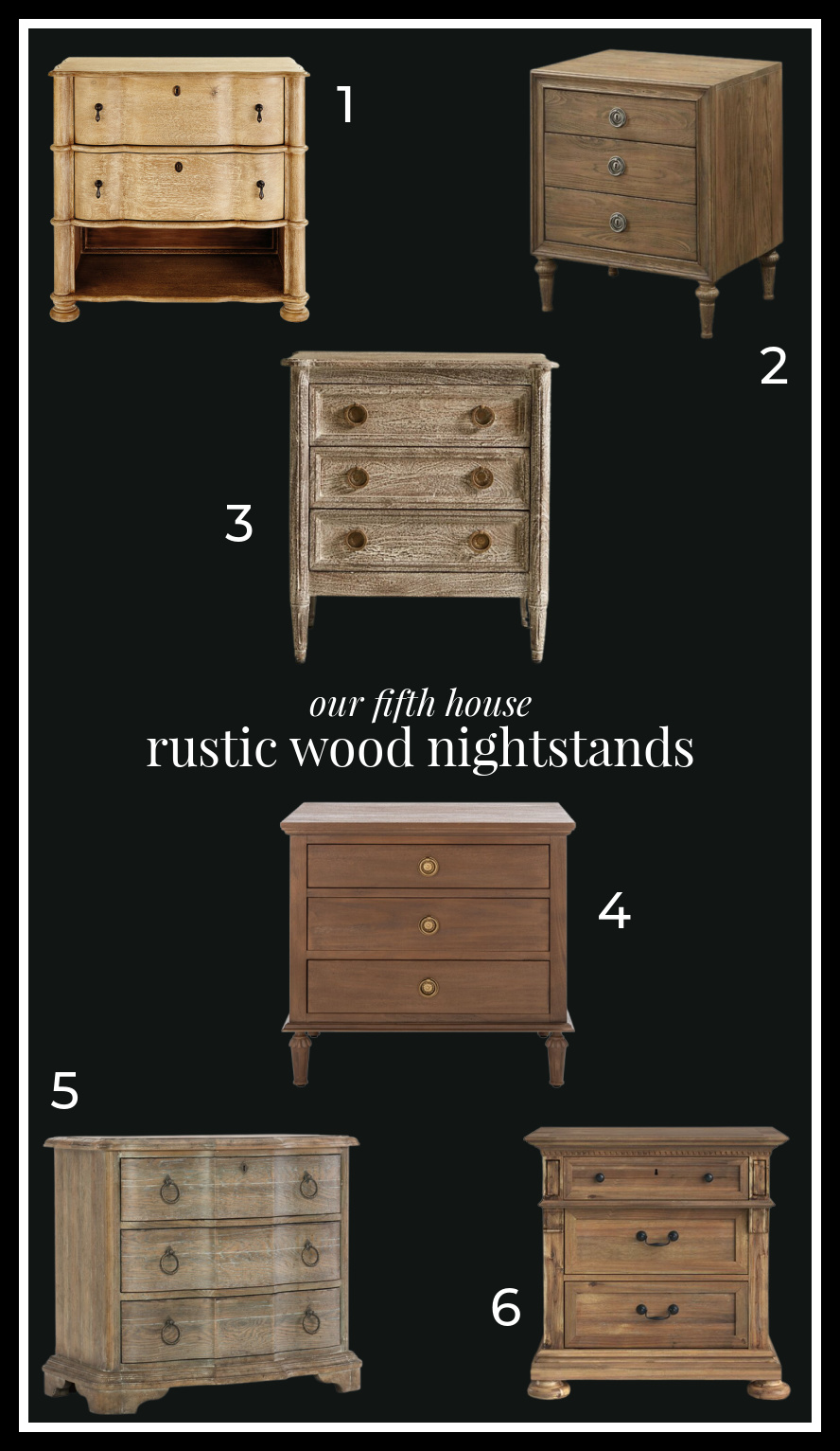 rustic wood nightstands