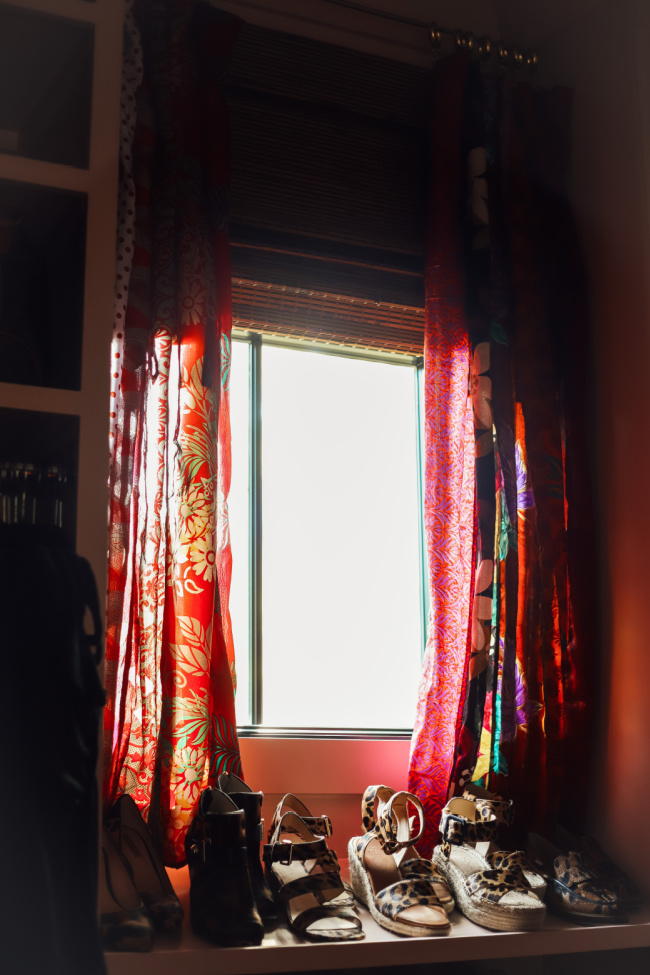 Adding a Boho Vibe to My Closet with Recycled Silk Sari Curtain Panels